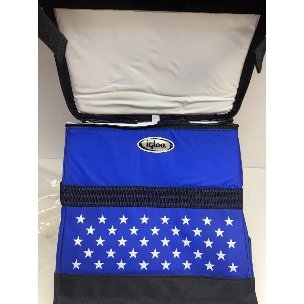 Igloo Patriotic USA hard Collapsible 24 Can CoolerBag Red WhiteBlue Vintage 2002